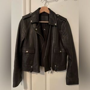 ALL SAINTS Black Leather Moto Jacket